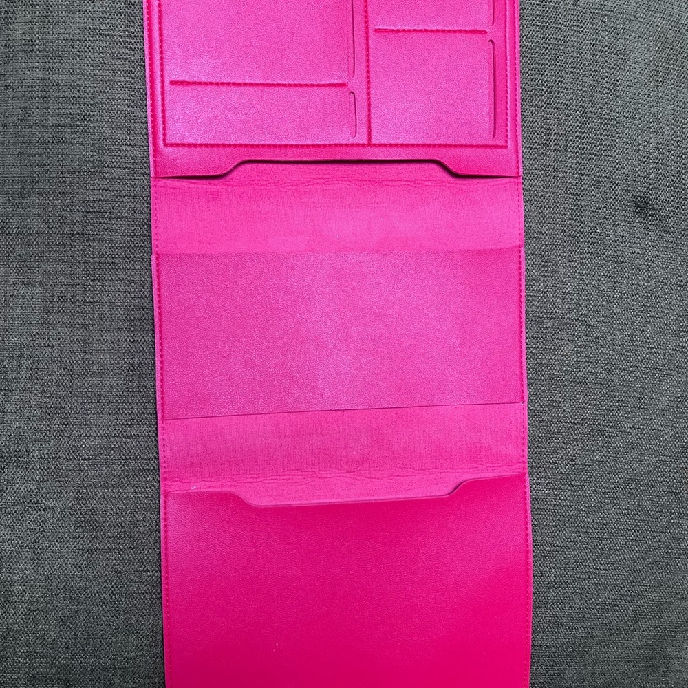 Red Poketo Three-Flap Organizer Tri-Fold Document Travel Folio Wallet